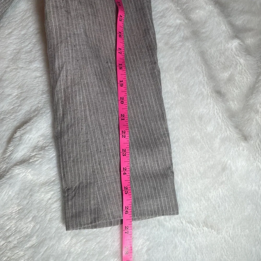 Murano Baird McNutt Linen Blazer Mens‎ Large Tan Pinstripe Two Button Sport Coat